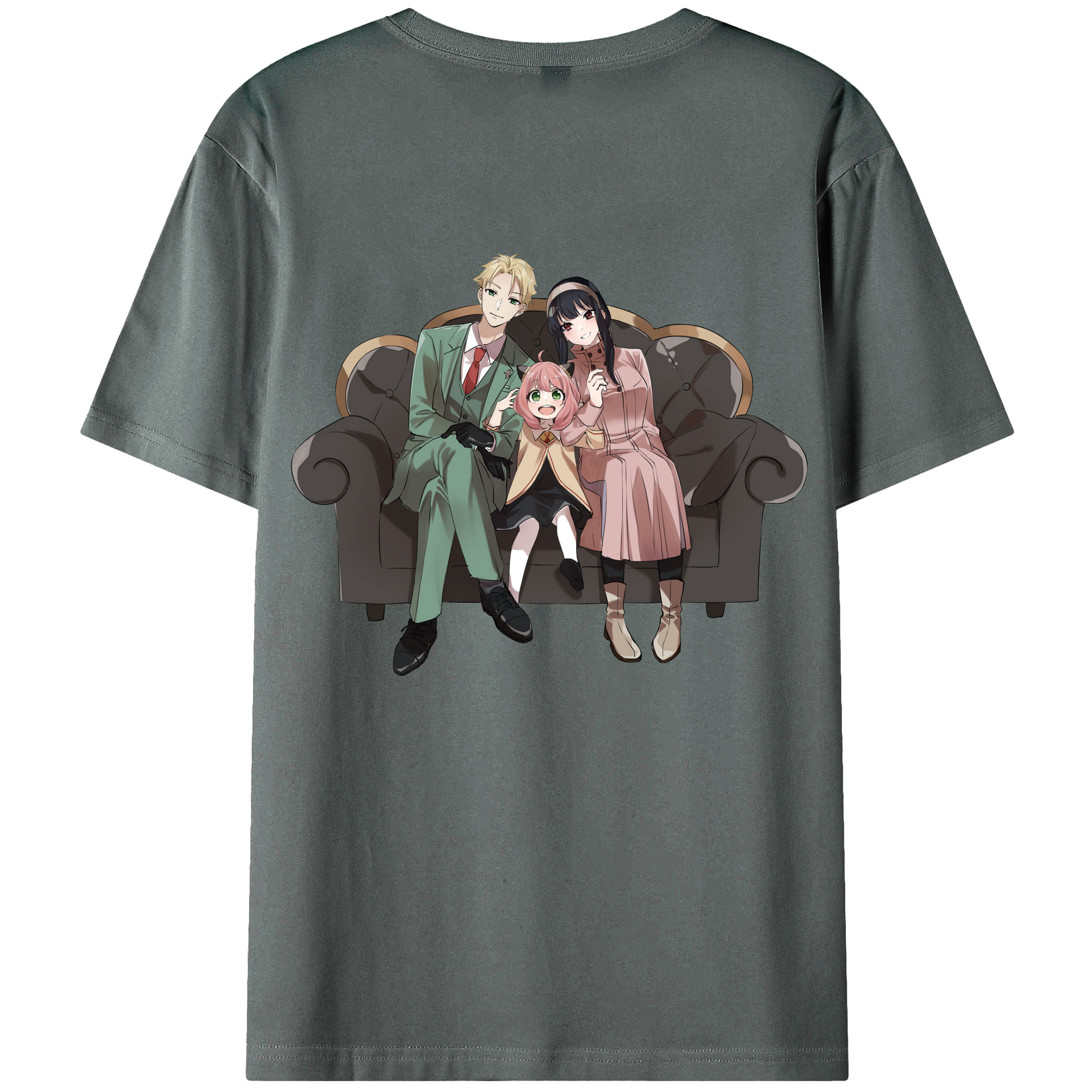（画像用） SPY×FAMILY间谍家家酒 綿100％ メンズ半袖Tシャツ（バックプリント） 通気性